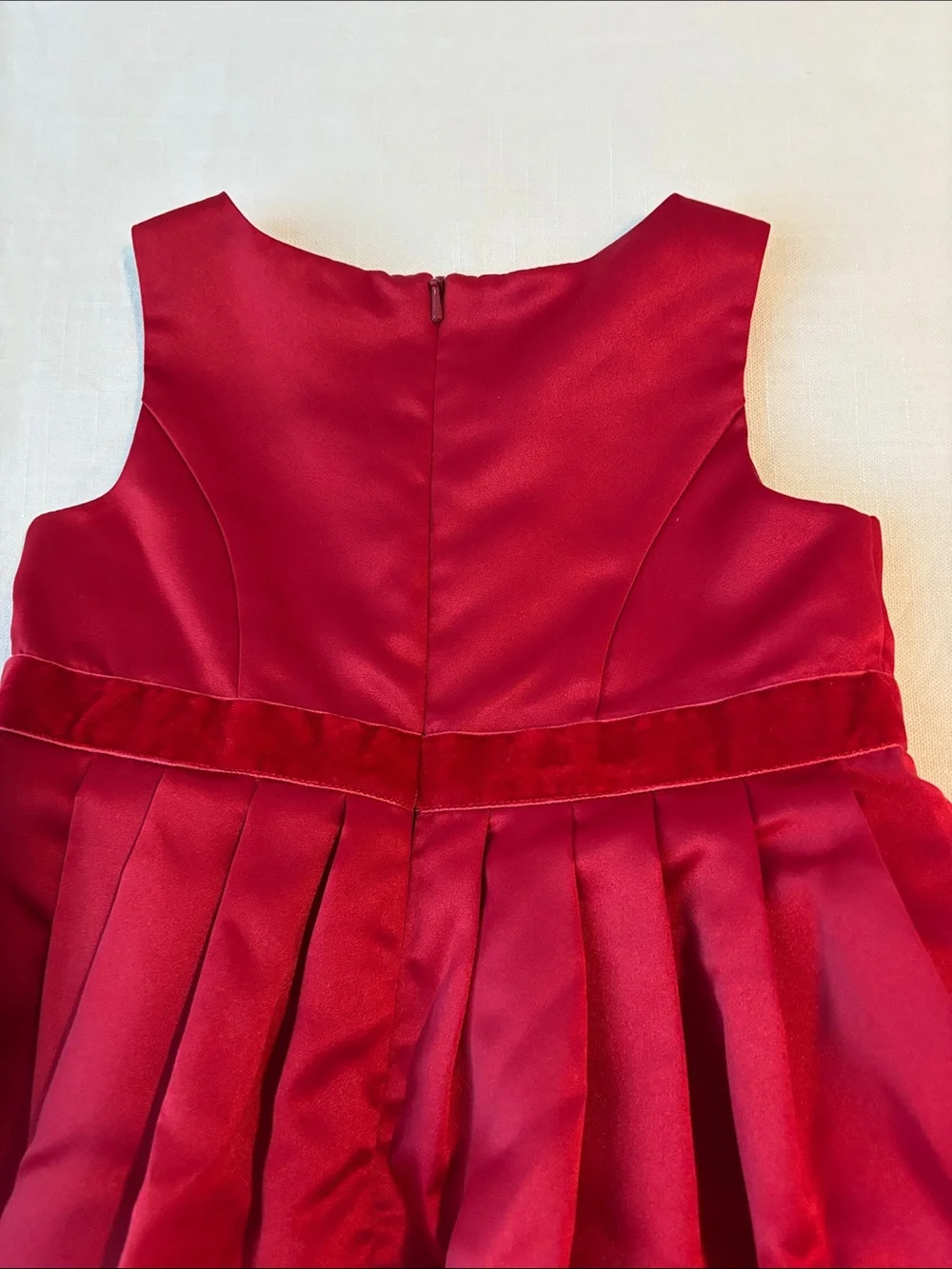 Gymboree Girls Red Satin and Velvet Party Christmas Holiday Red Dress Size 4